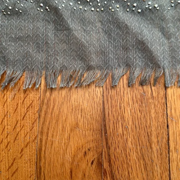 Sage Green Lightweight Scarf with Star Stud Detailing - Picture 3 of 3